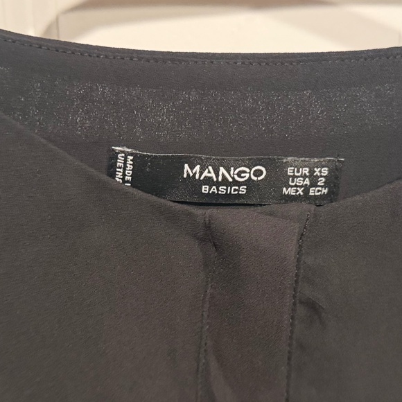 Mango Black Textured Sheer Blouse – Long Sleeve, Elegant & Lightweight - Picture 4 of 7